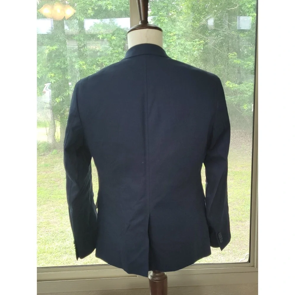 BANANA REPUBLIC 38S Blue Blazer Jacket Tailored Fit Cotton 2 Button